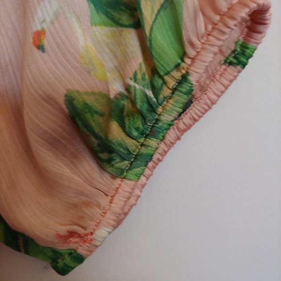 The Webster Miami silky flowy egret and folIage oversize knee length dress - Picture 5 of 12